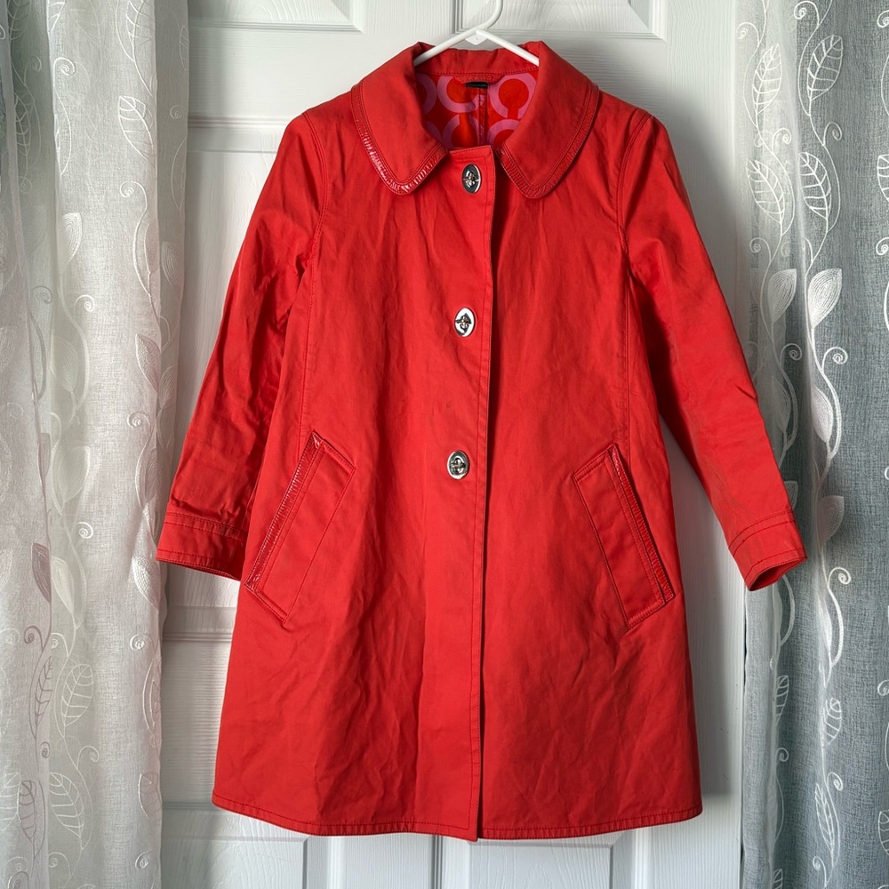 Coach Women Single-Breasted trench Coat rain jacket size 2 tiny statin